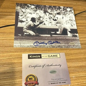 Mickey Mantle Autographed 8x10 Photo Yankees Legend COA Certified Authentic